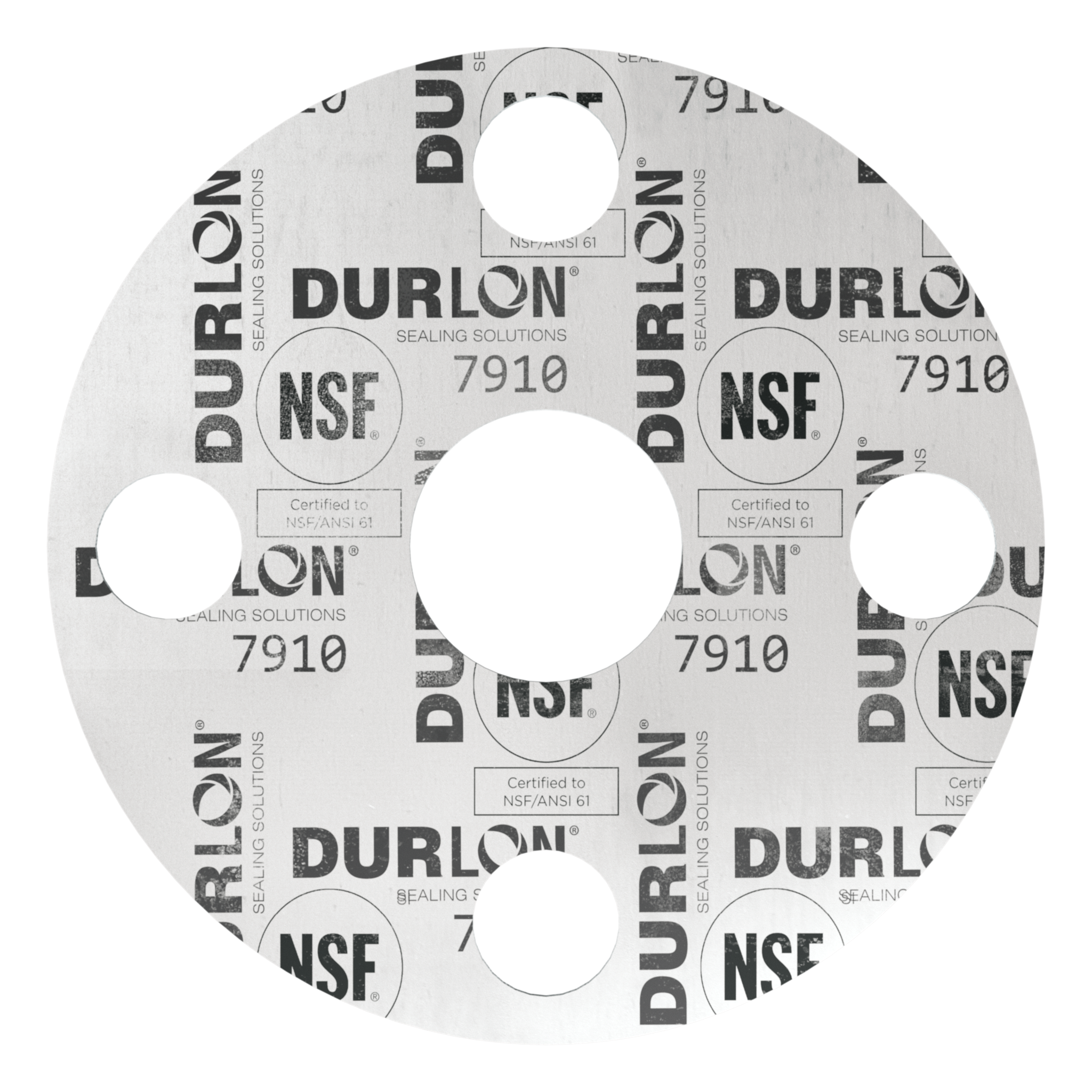 Durlon 7910 full-face gasket certified to NSF/ANSI 61 for potable water applications